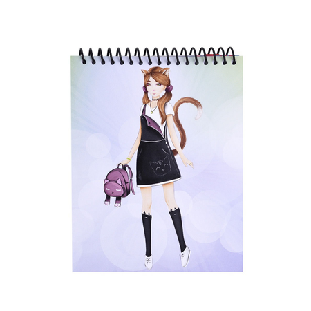 Блокнот дизайнера Style and Smile для рисования Девочка-кошка 16 х 20 см 12257_1