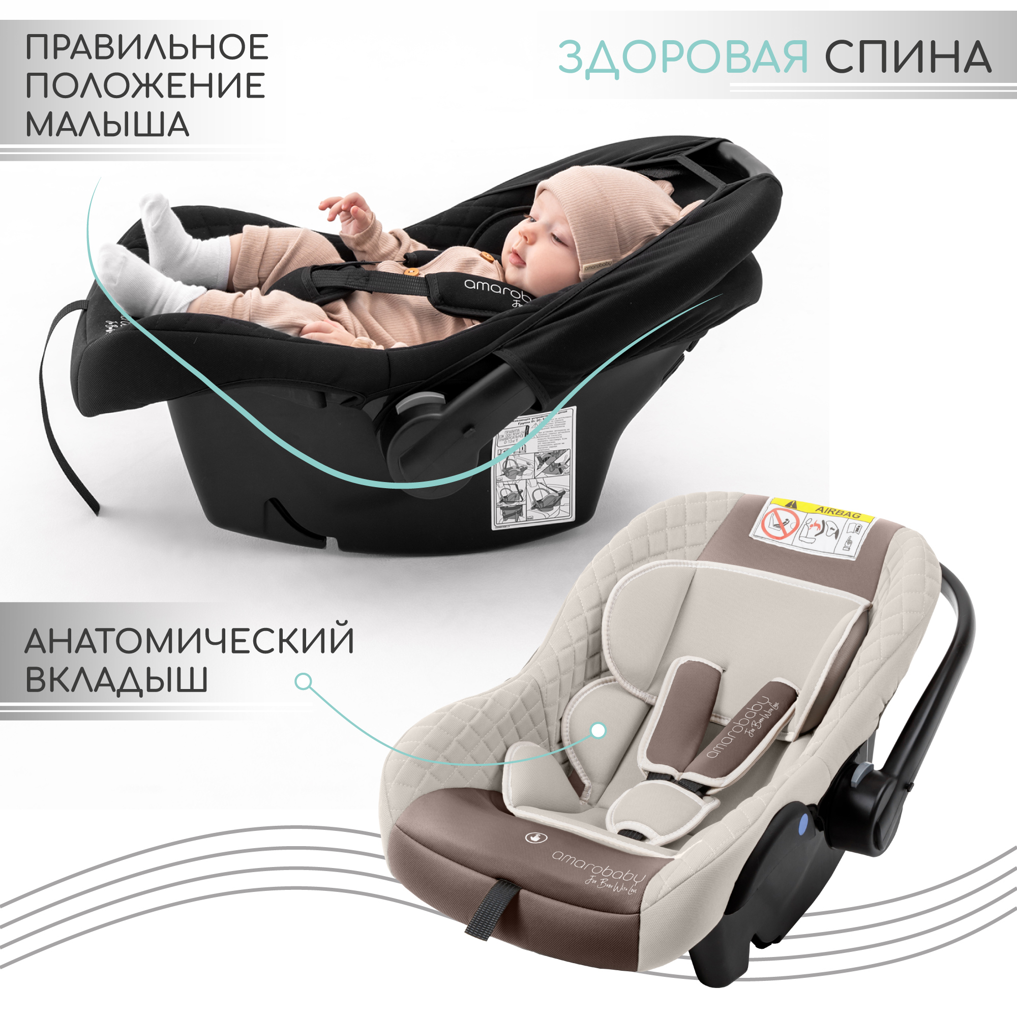 Автокресло Amarobaby Baby comfort 0 (0 -13 кг) - фото 3