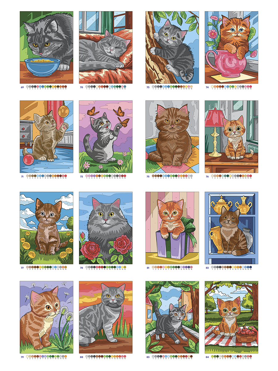 Раскраска по номерам Проф-Пресс Премиум La Decoro. Кошечки. 100 сюжетов. А4. 128 стр. - фото 11