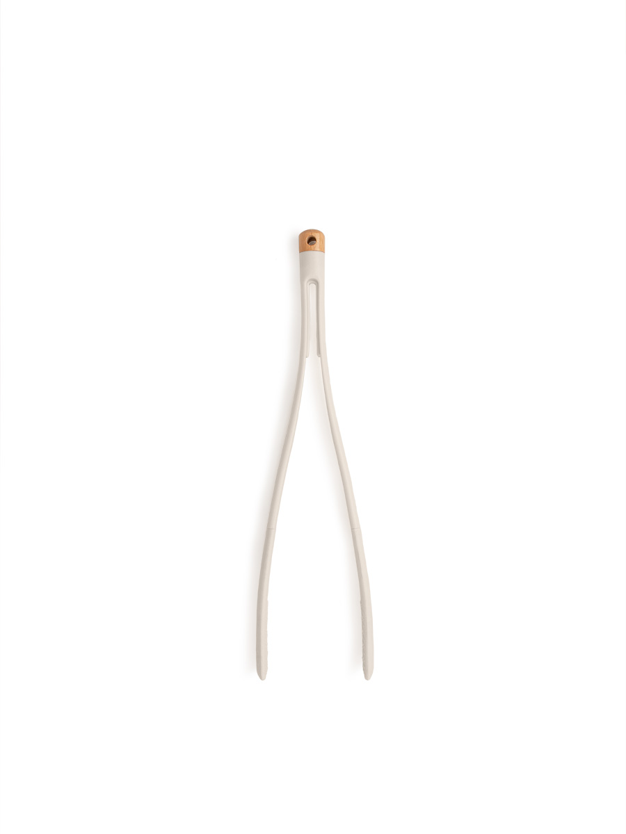 Щипцы кухонные универсальные DeNASTIA Силвуд 32x2.5x8 см силикон бук молочный A000352 - фото 5