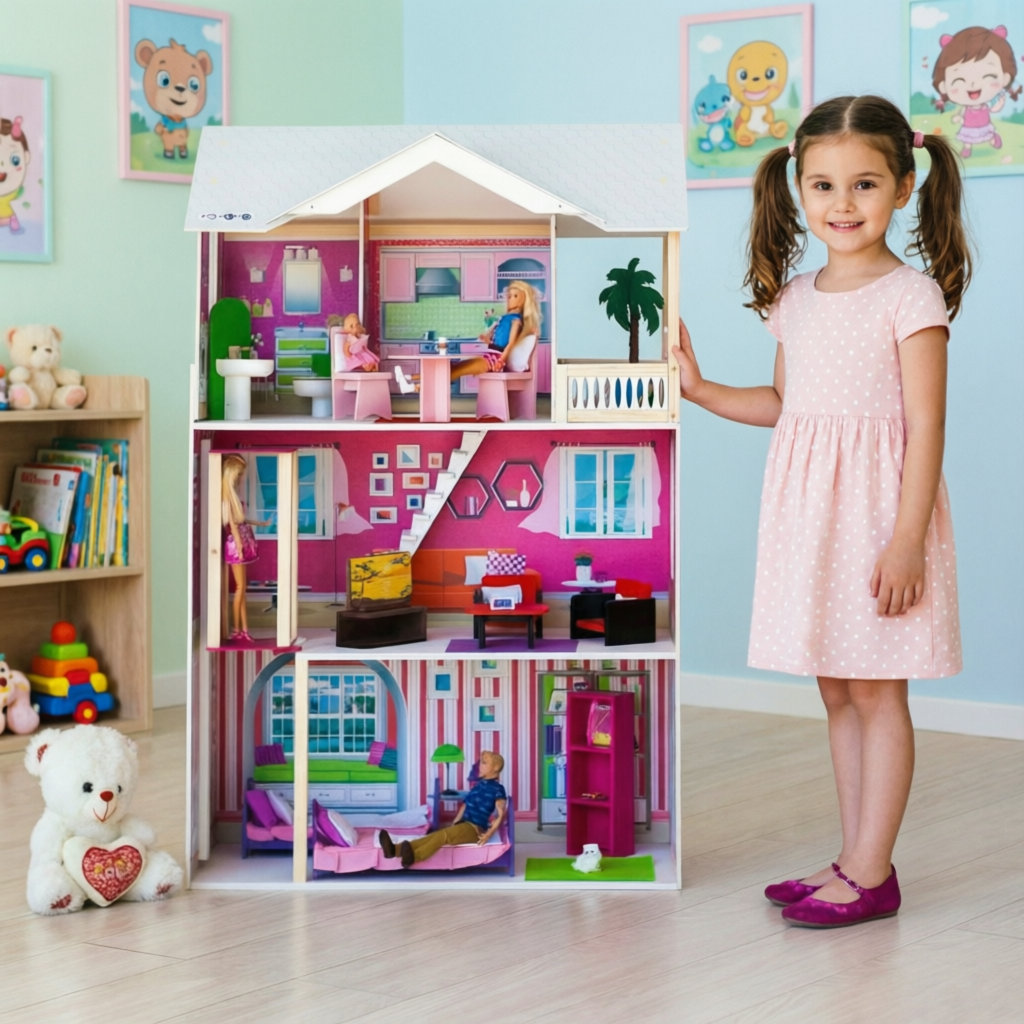 Изображение товара Домик для кукол PAREMO Сицилия 121 см с мебелью, современный дизайн