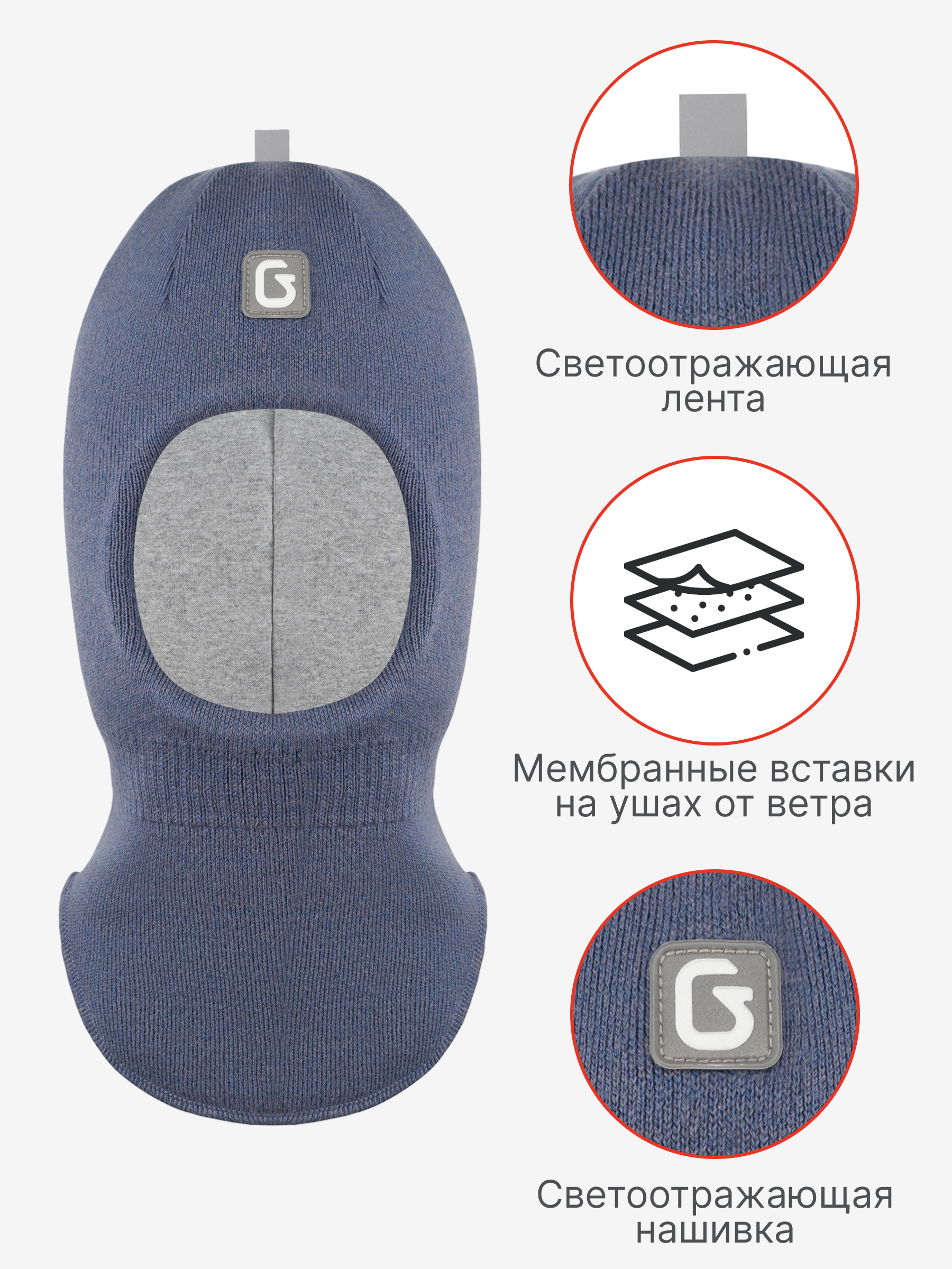 Шапка-шлем GUSTI GW25AC1207B-PACIFIC - фото 3