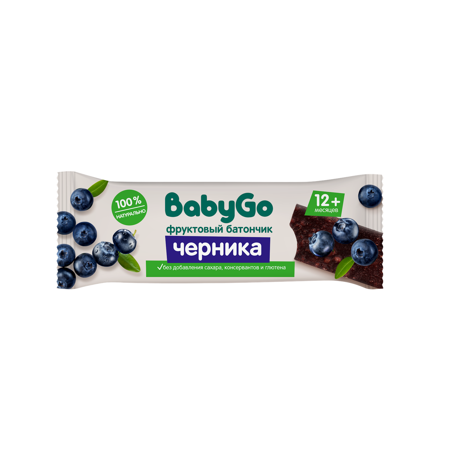Батончик фруктовый BabyGo с черникой 25 г с 12месяцев - фото 1