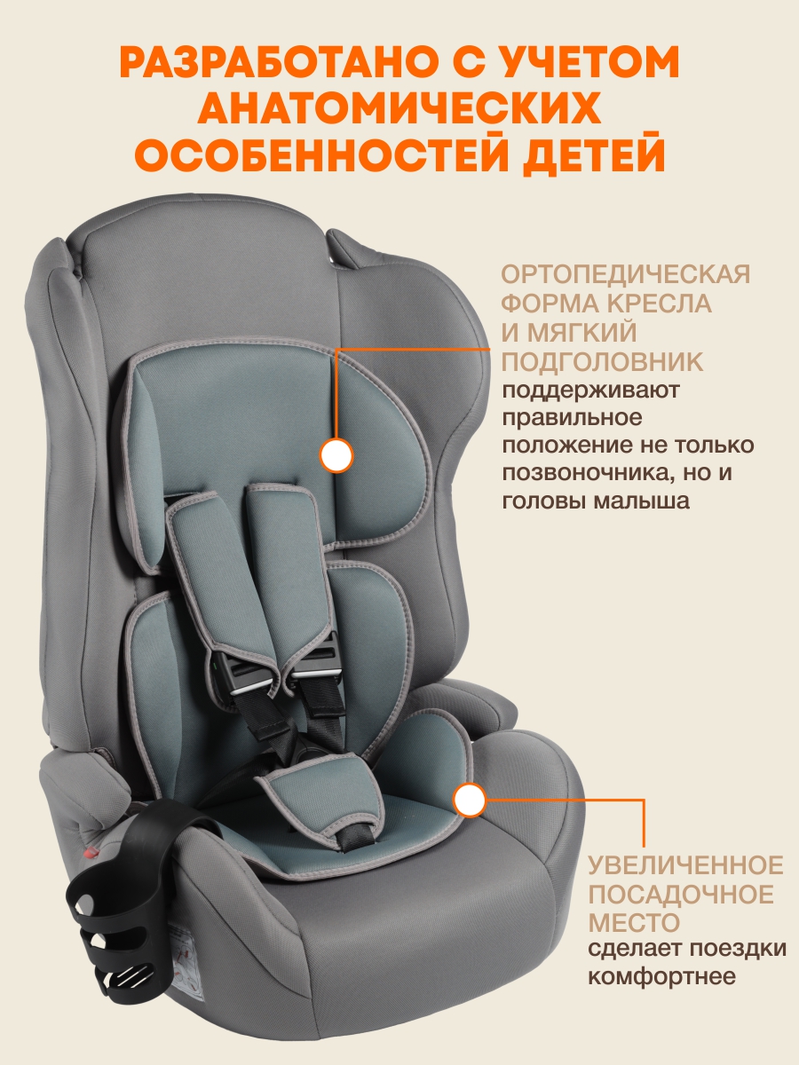 Автокресло ZLATEK Atlantic lux 1/2/3 (9-36 кг) зеленый - фото 5