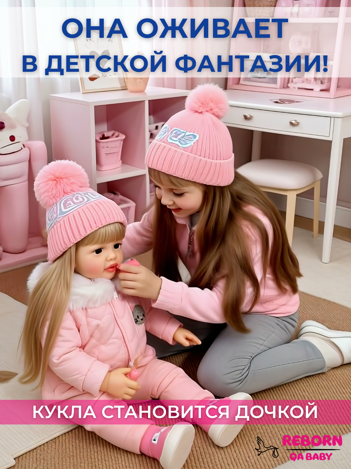 Кукла классическая QA BABY Реборн большая девочка Амелия высота 55 см KD22917A - фото 7