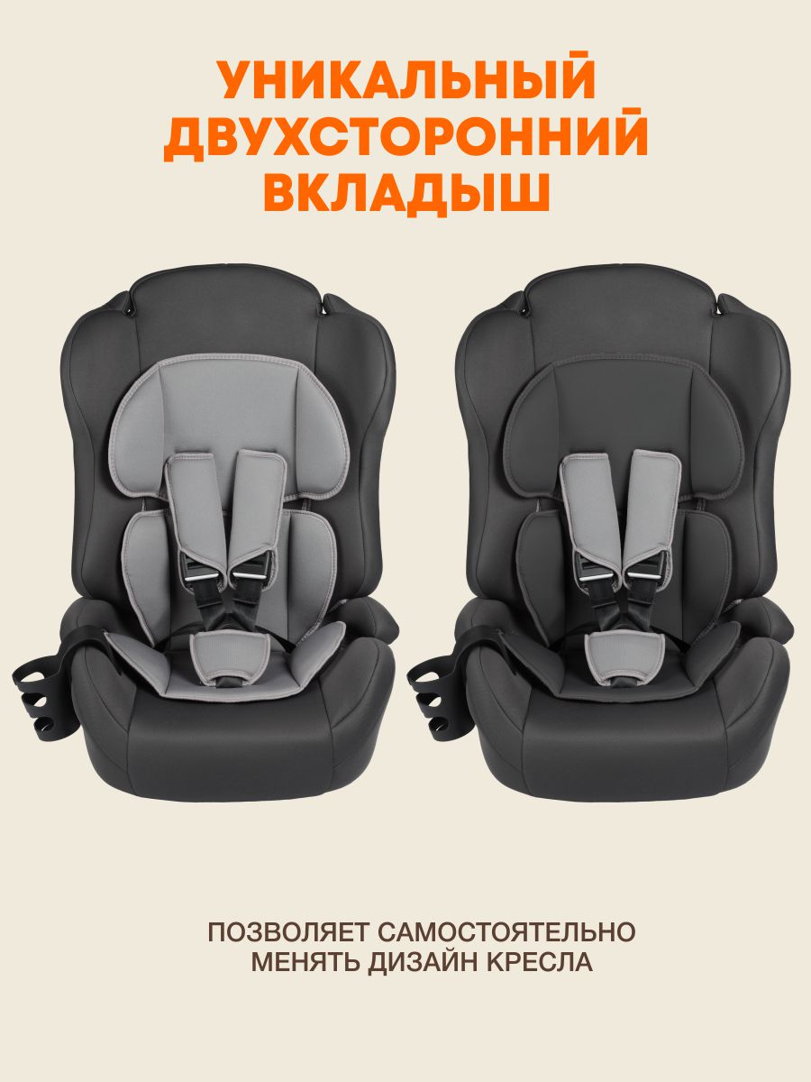 Автокресло ZLATEK Atlantic lux 1/2/3 (9-36 кг) серый - фото 7