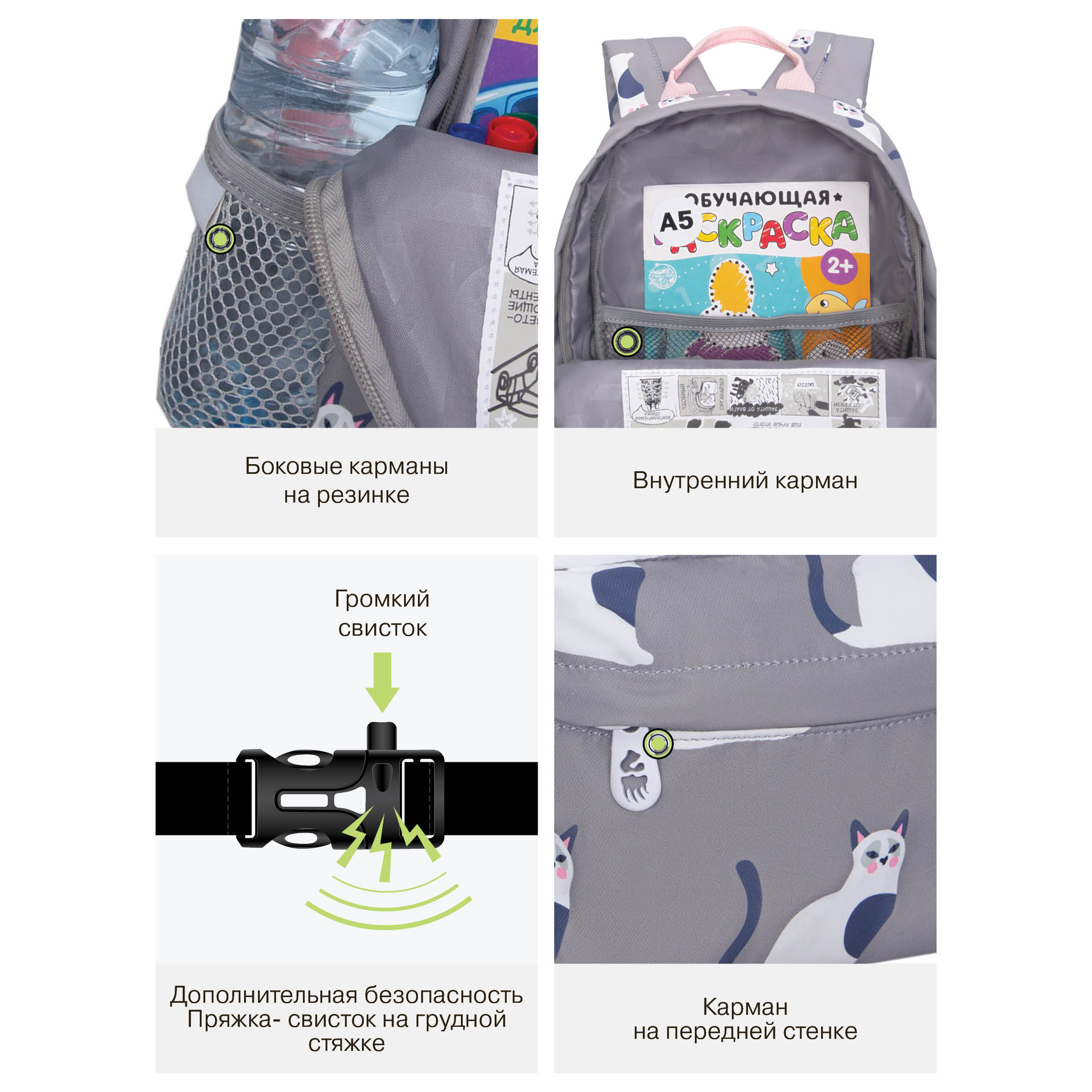 Рюкзак дошкольный Grizzly для девочки - фото 12