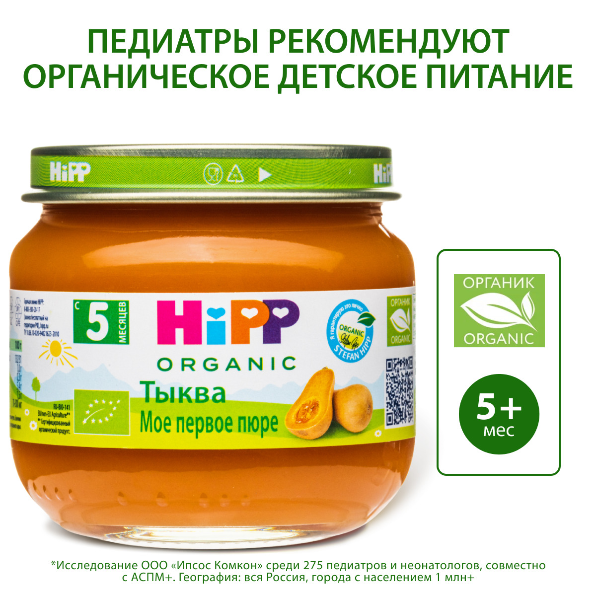 Пюре Hipp Тыква с 5 мес 80 г - фото 2