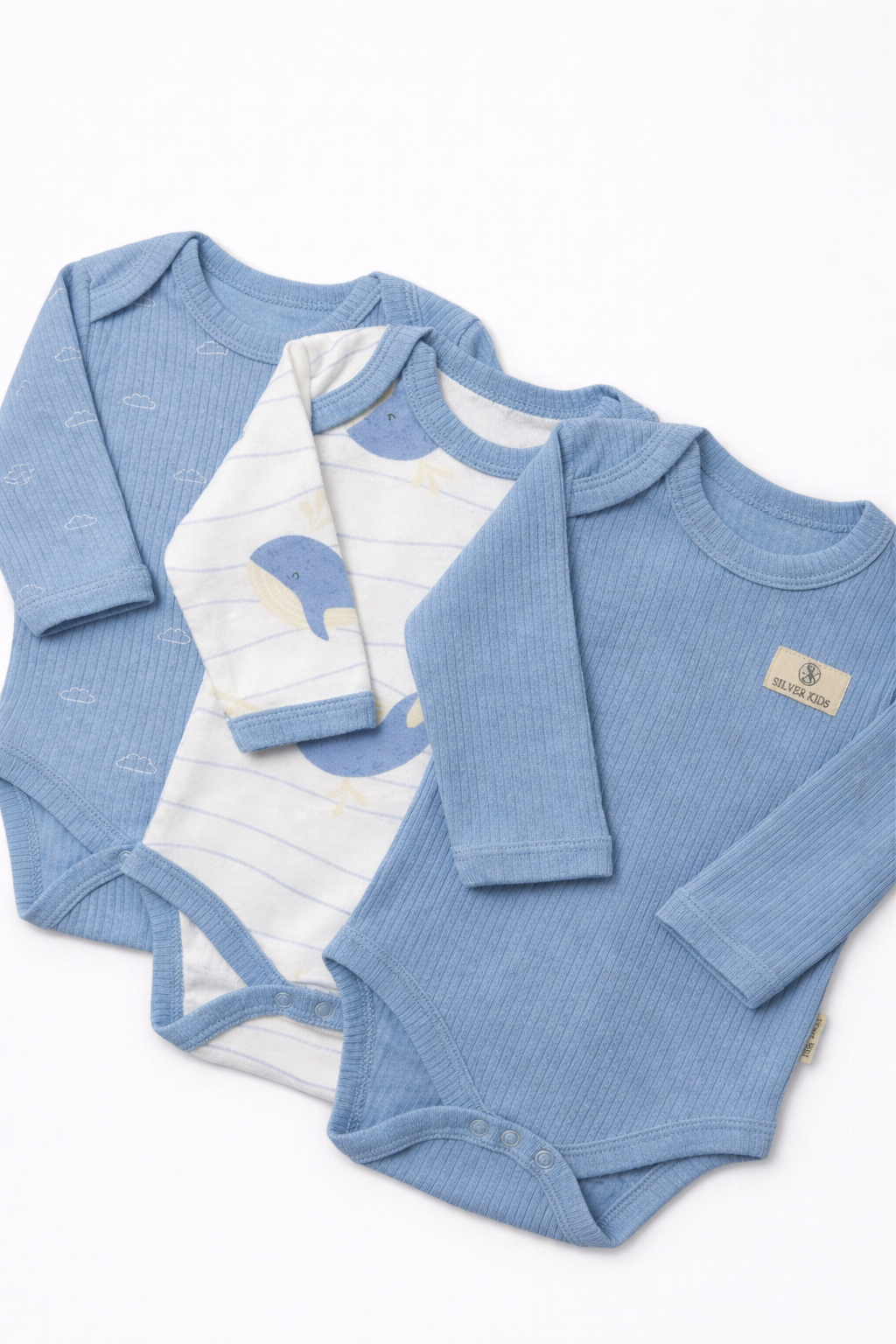 Боди 3 шт Супер Пупс нбр/3пр/бд/sk20/рубчик/морскаясказка - фото 1