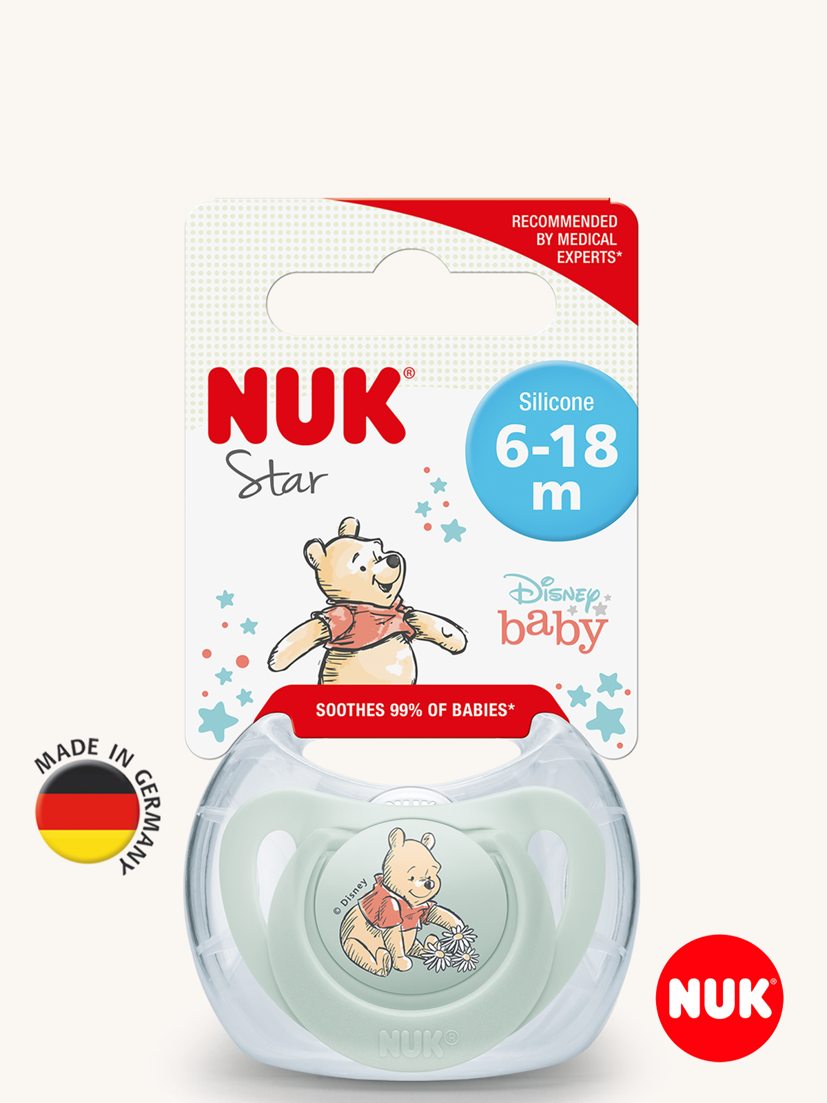 Пустышка Nuk силикон ортодонтическая от 6 мес. 1 шт. - фото 1