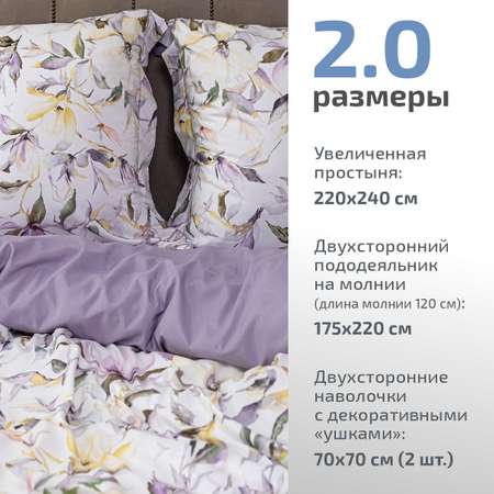 Комплект постельного белья MCotton Карла 2-спальный макси микро-сатин рис.6172-1+6172а-1