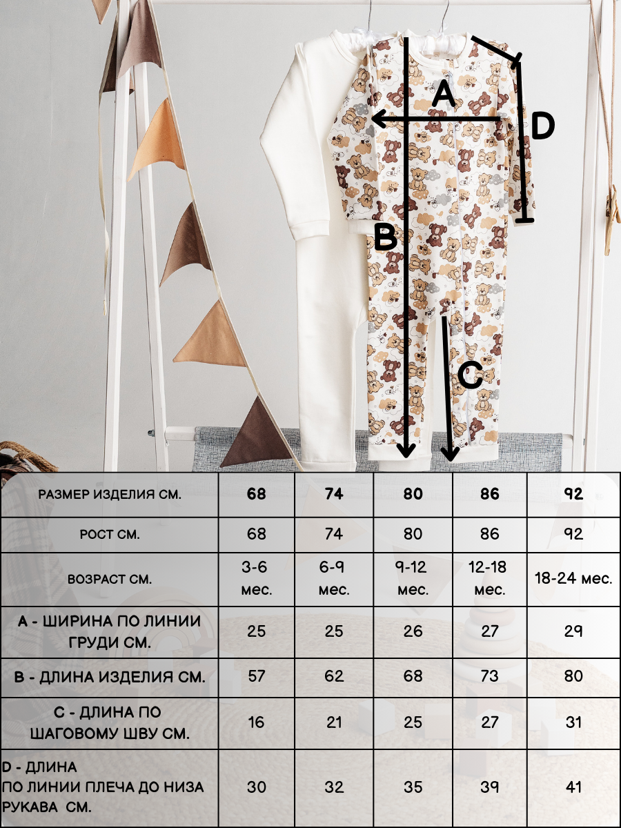 Комбинезон 2 шт TOPOTUSHKI ТКФ20473488фу - фото 2