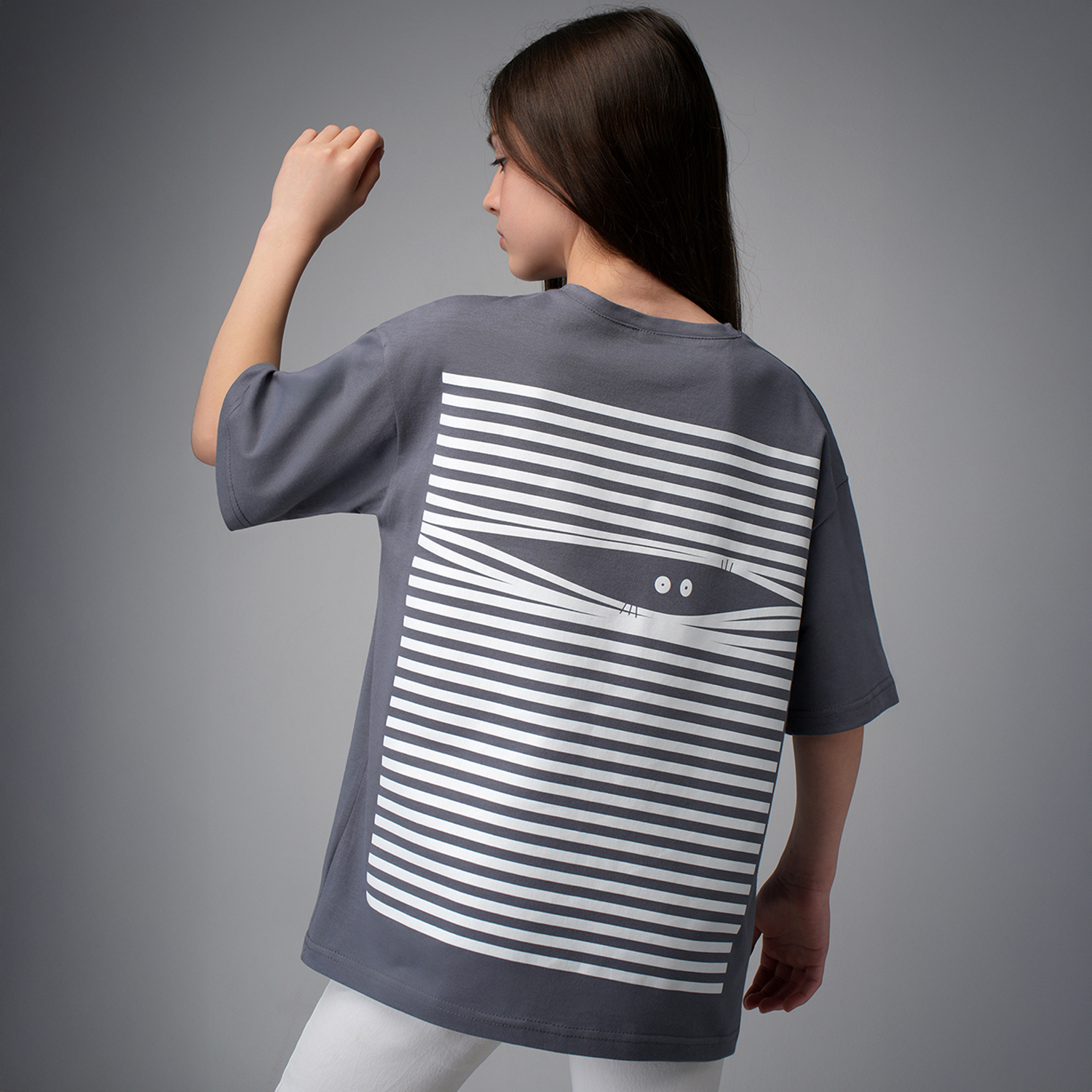 Футболка HappyFox HF0178SPPбарабашка,серый - фото 1