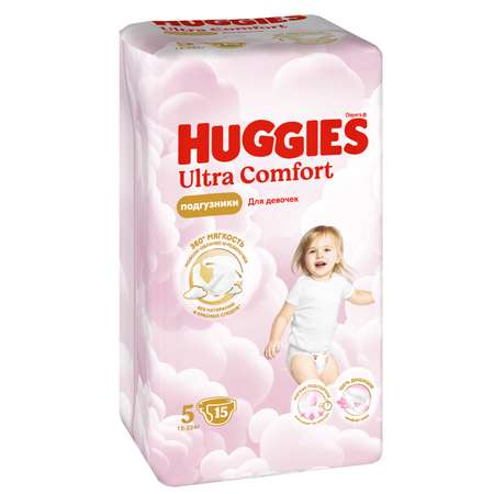 Подгузники Huggies Ultra Comfort для девочек 5 (12-22 кг) 15 шт.