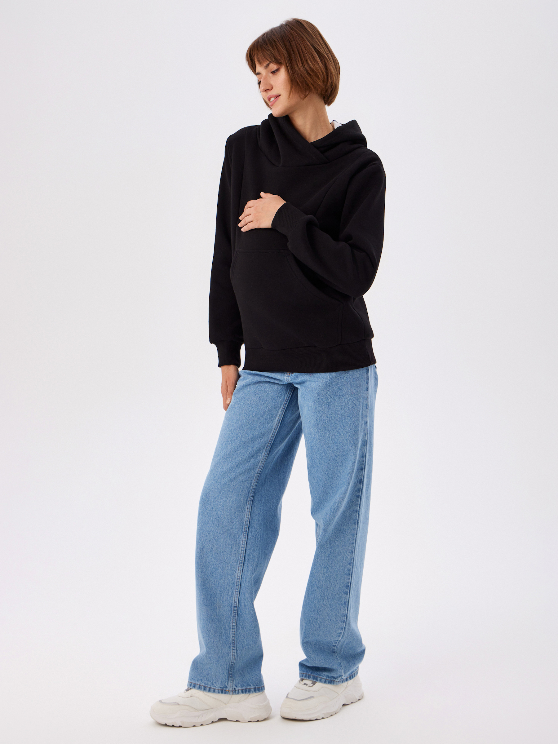 Худи для беременных и кормящих Proud Mom ХОБЛ-0500-черный - фото 8