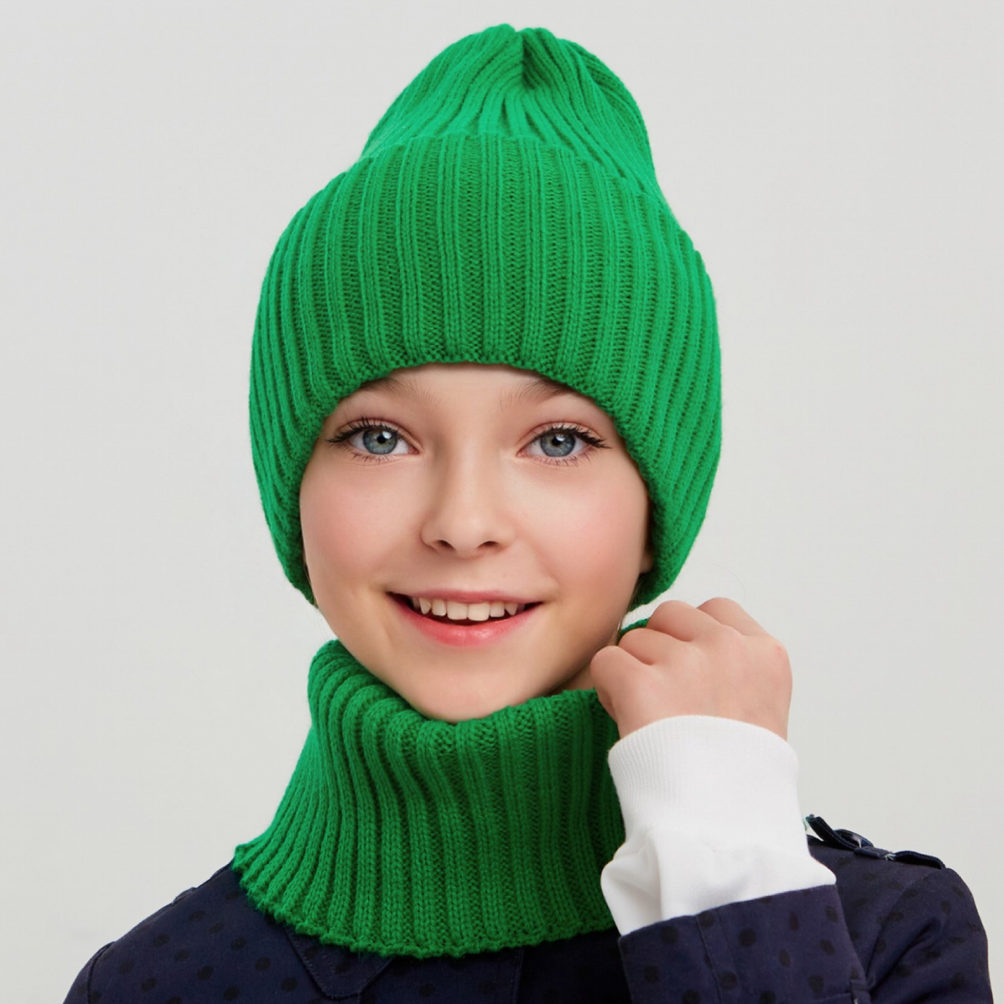 Шапка и снуд KUBRIO NYC-H-35-pumpk-green - фото 5