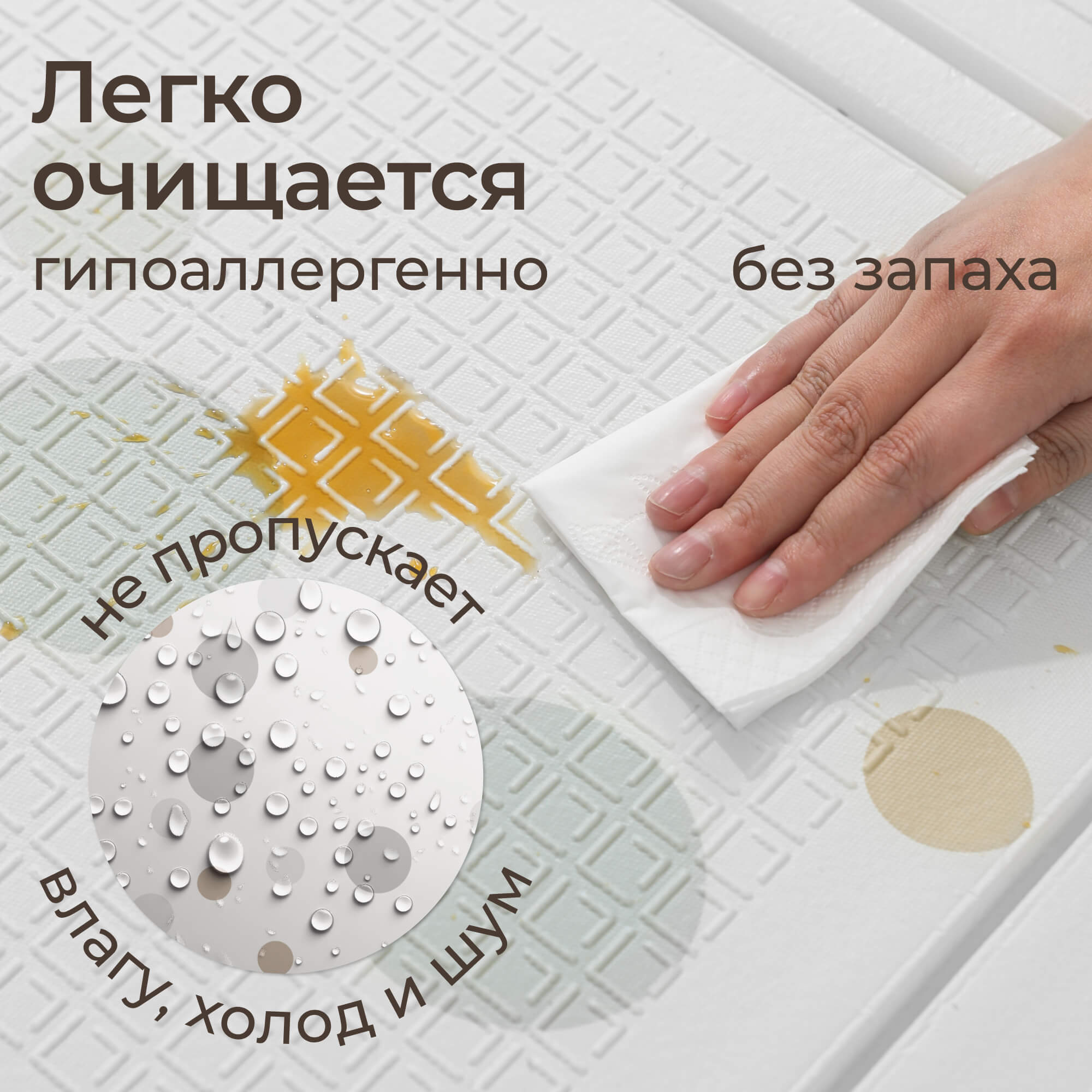 Детский складной коврик UNIX Kids Круги / Circles для ползания 180 x 200 см - фото 5