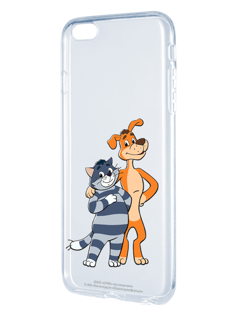 Силиконовый чехол Mcover для смартфона Apple iPhone 6 plus 6S plus Союзмультфильм Шарик и Матроскин - фото 1