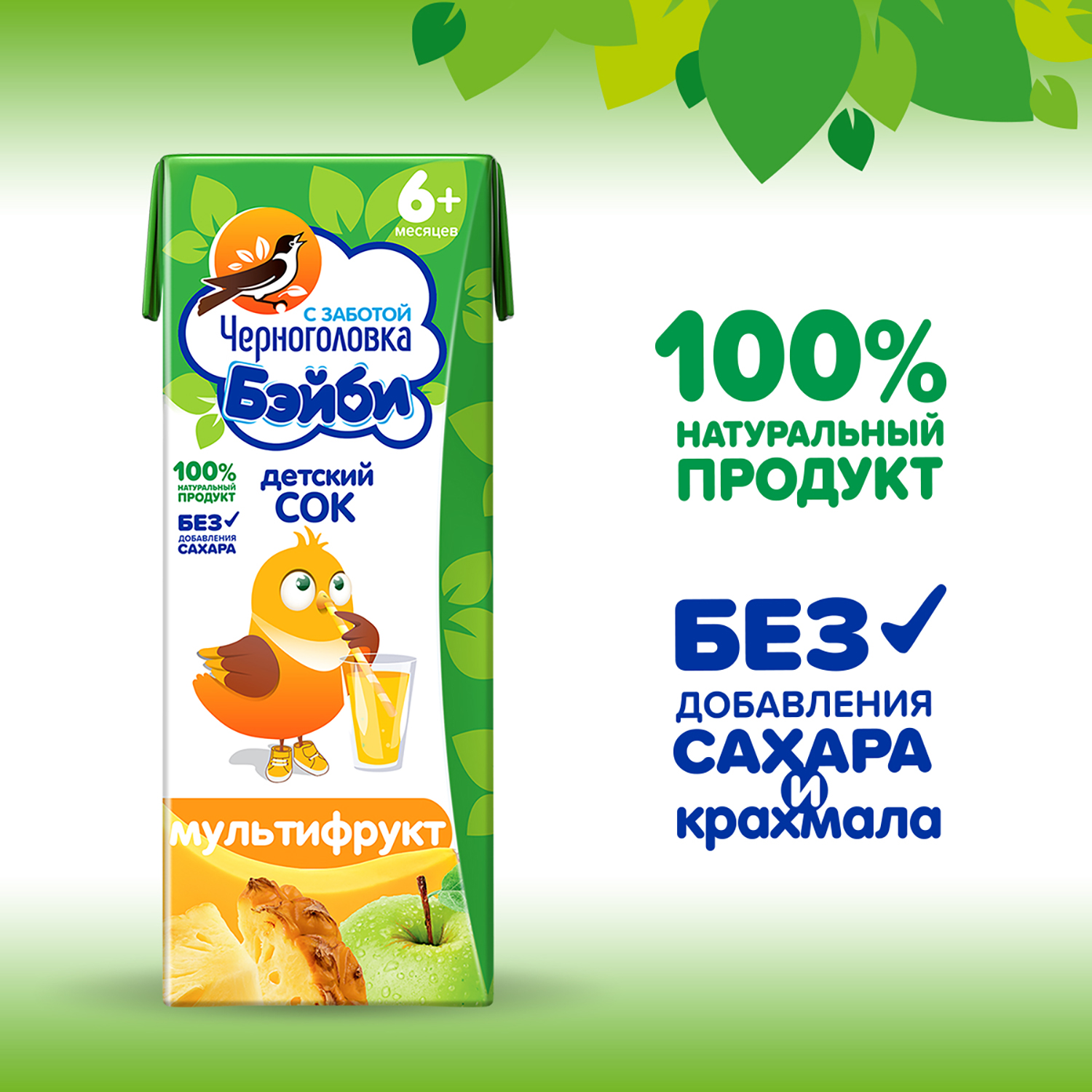 Сок детский Черноголовка Бэйби мультифруктовый с мякотью с 6 месяцев 27 шт по 0.2 л - фото 2