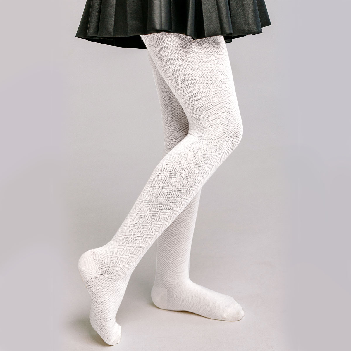Колготки Ишимбайская чулочная фабрика WB-754 Ромбики белый 2 М - фото 3