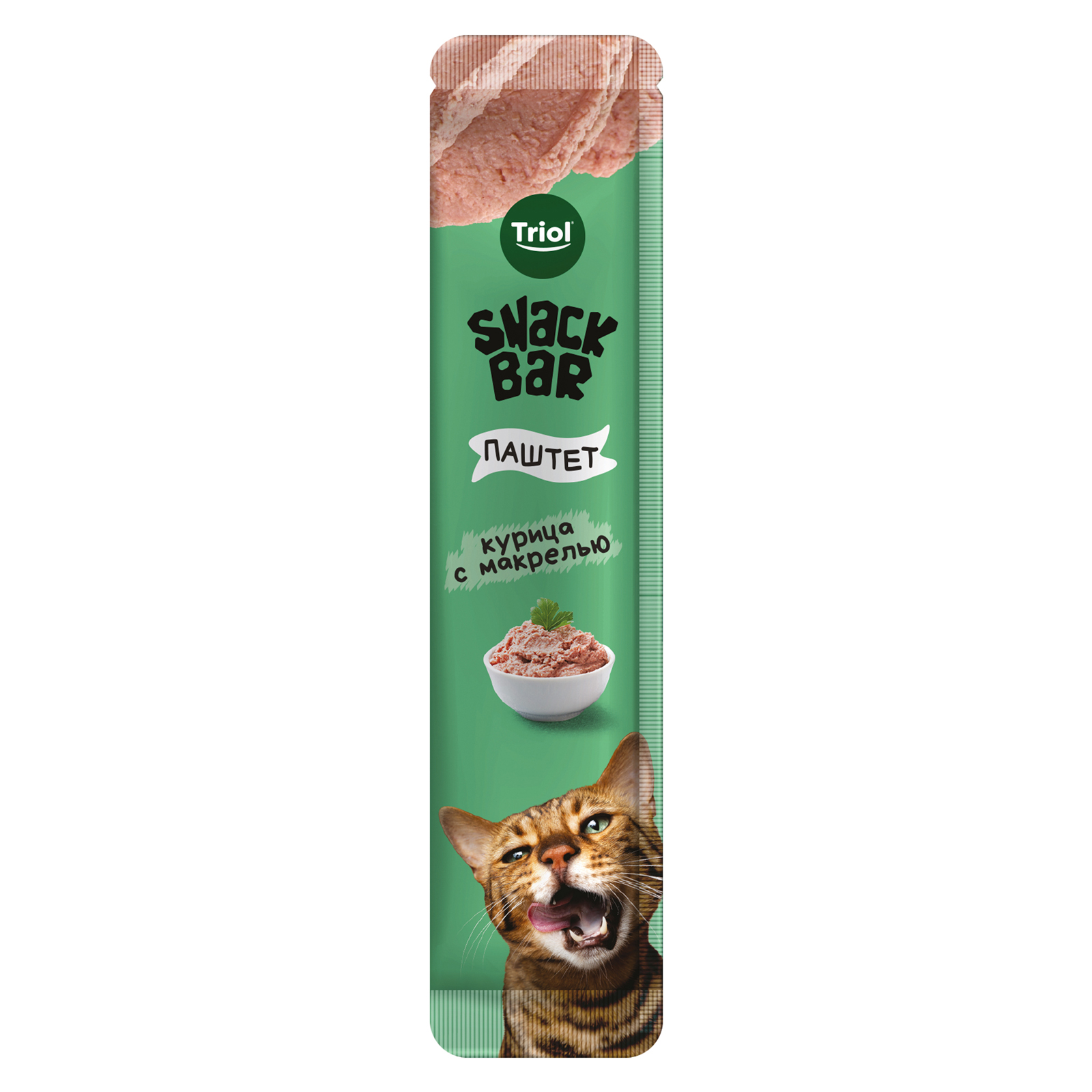 Лакомство для кошек Triol Snack Bar 40г паштет из курицы с макрелью - фото 4