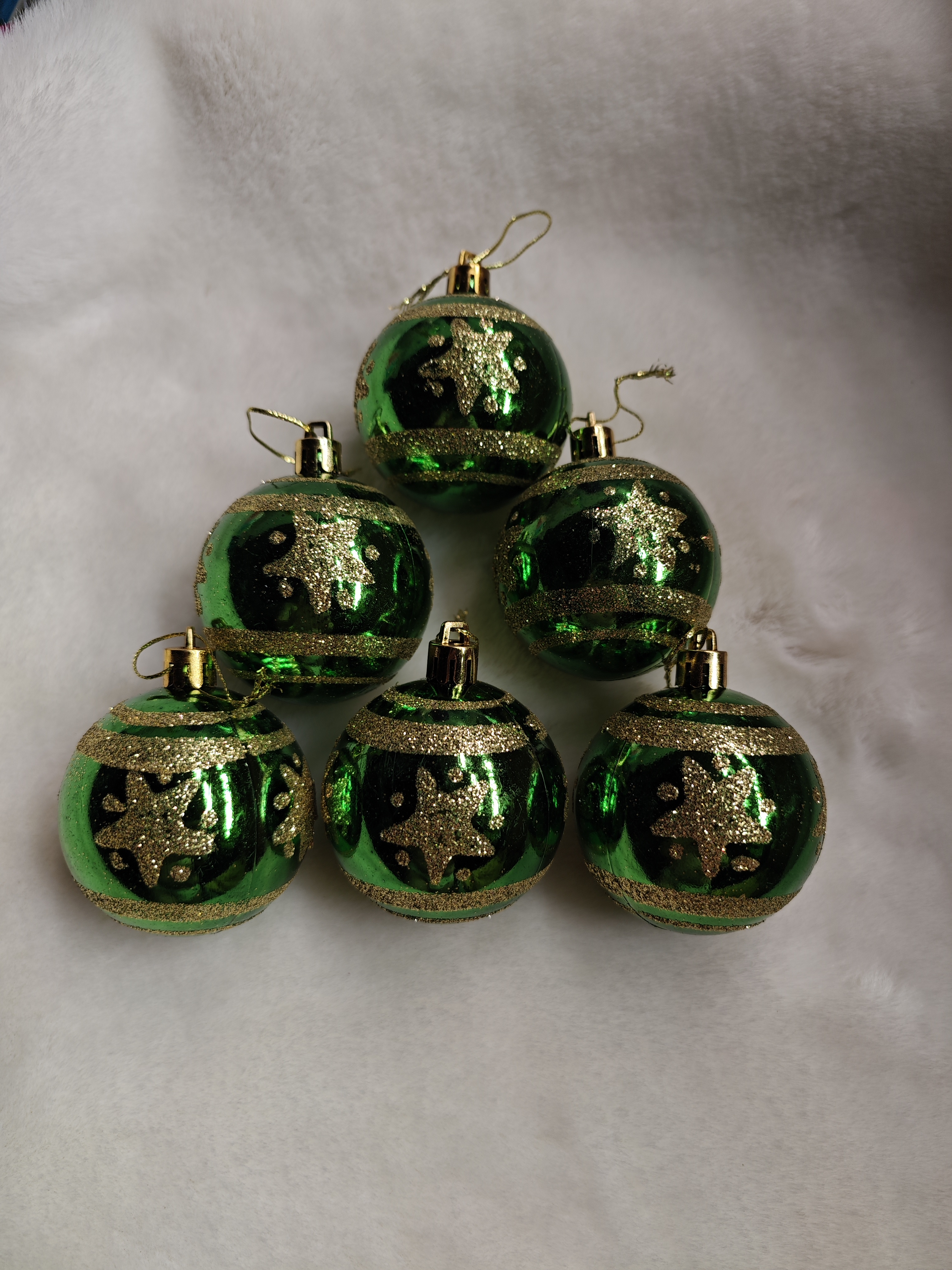 Украшение ёлочное Магия праздника NB0606-02 Шары новогодние 6 см, 6 штук. Цвет зеленый - фото 1