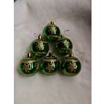 Украшение ёлочное Магия праздника NB0606-02 Шары новогодние 6 см, 6 штук. Цвет зеленый
