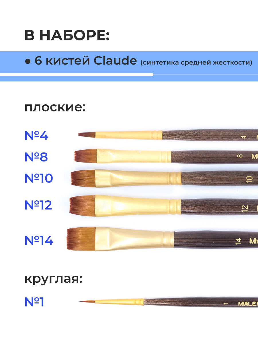 Набор для рисования Малевичъ картина маслом 112 шт. - фото 7