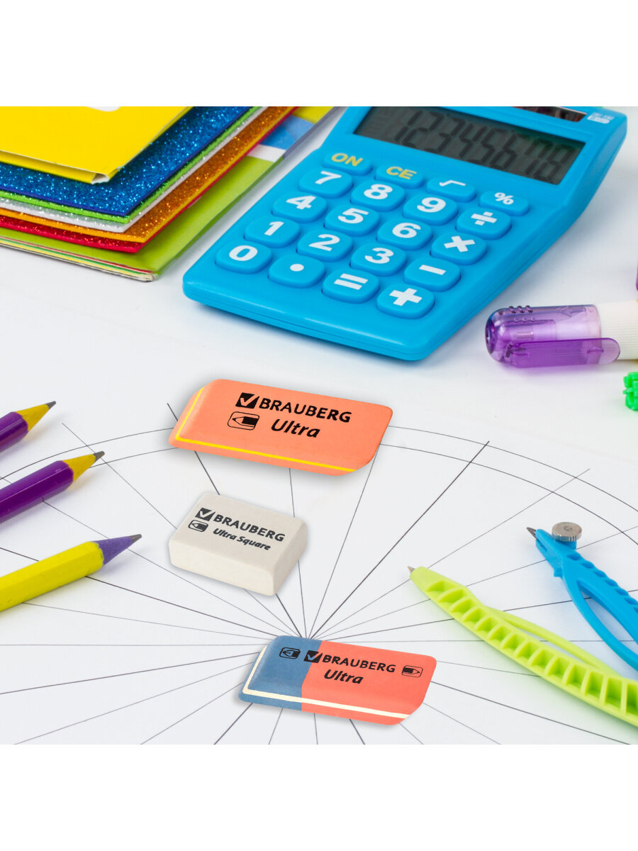 Ластик Brauberg 9 шт. в ассортименте - фото 15
