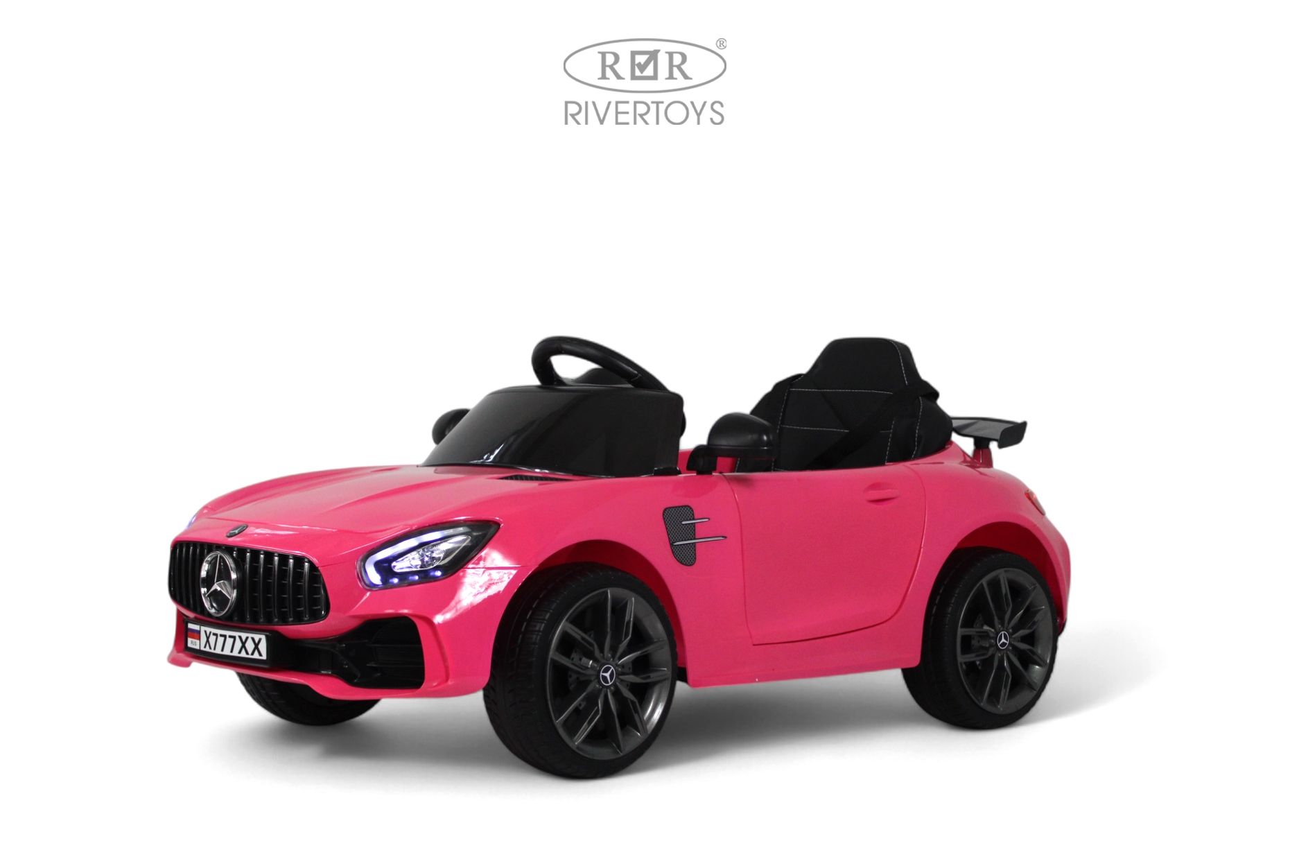 Электромобиль RIVERTOYS Mercedes X777XX-AMG-PINK-GLANEC С пультом ДУ - фото 2