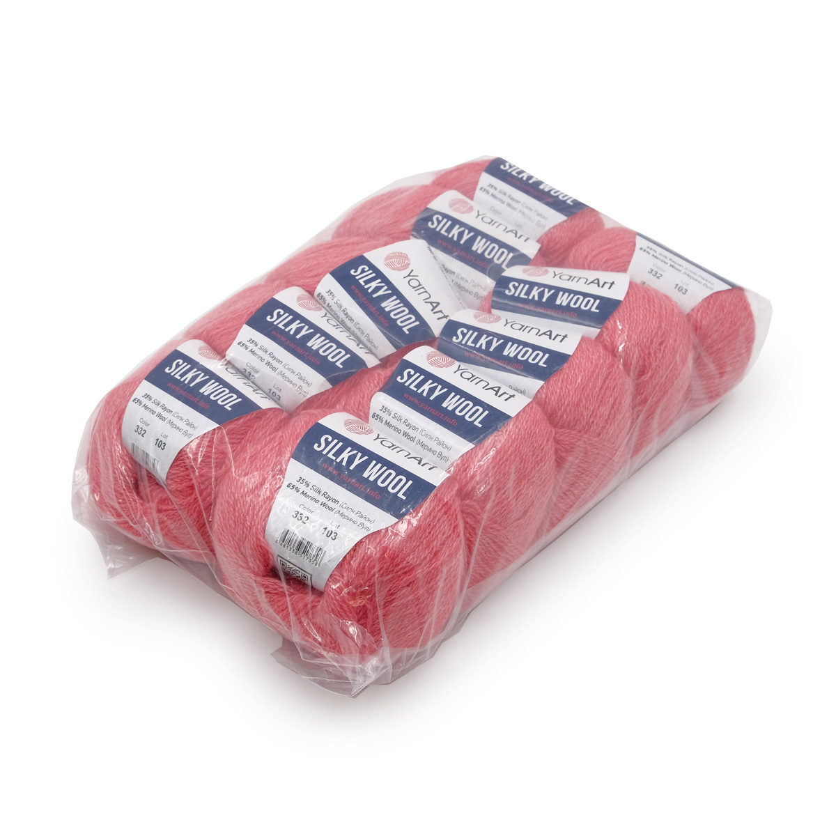 Пряжа YarnArt Silky Wool полушерстяная меринос 25 г 190 м 332 розовый 10 мотков - фото 8