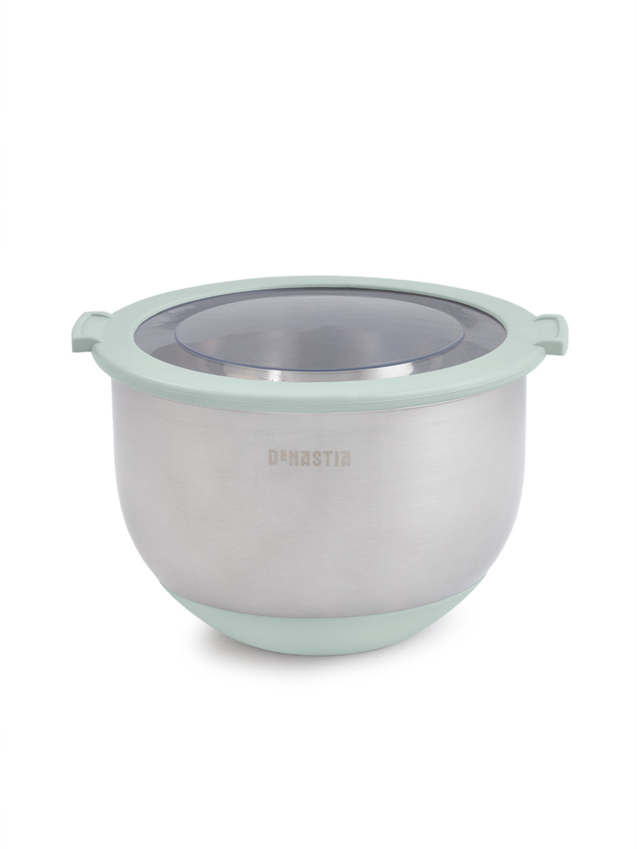 Миска DeNASTIA с прозрачной крышкой 1.5 л нерж.сталь ментол A000340 - фото 7