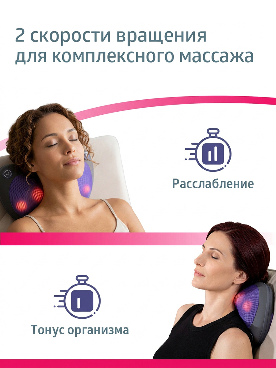 Массажная подушка B.Well MED-420 серый - фото 9