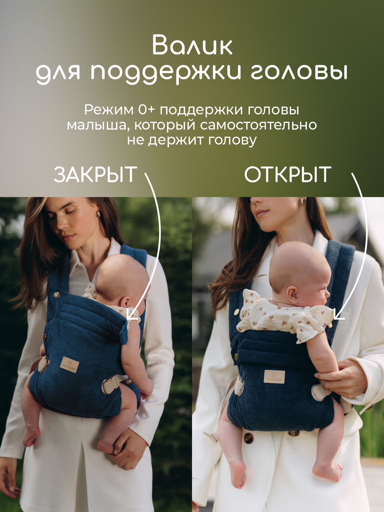 Переноска для новорожденных Timikbaby эргорюкзак синий плюш - фото 4