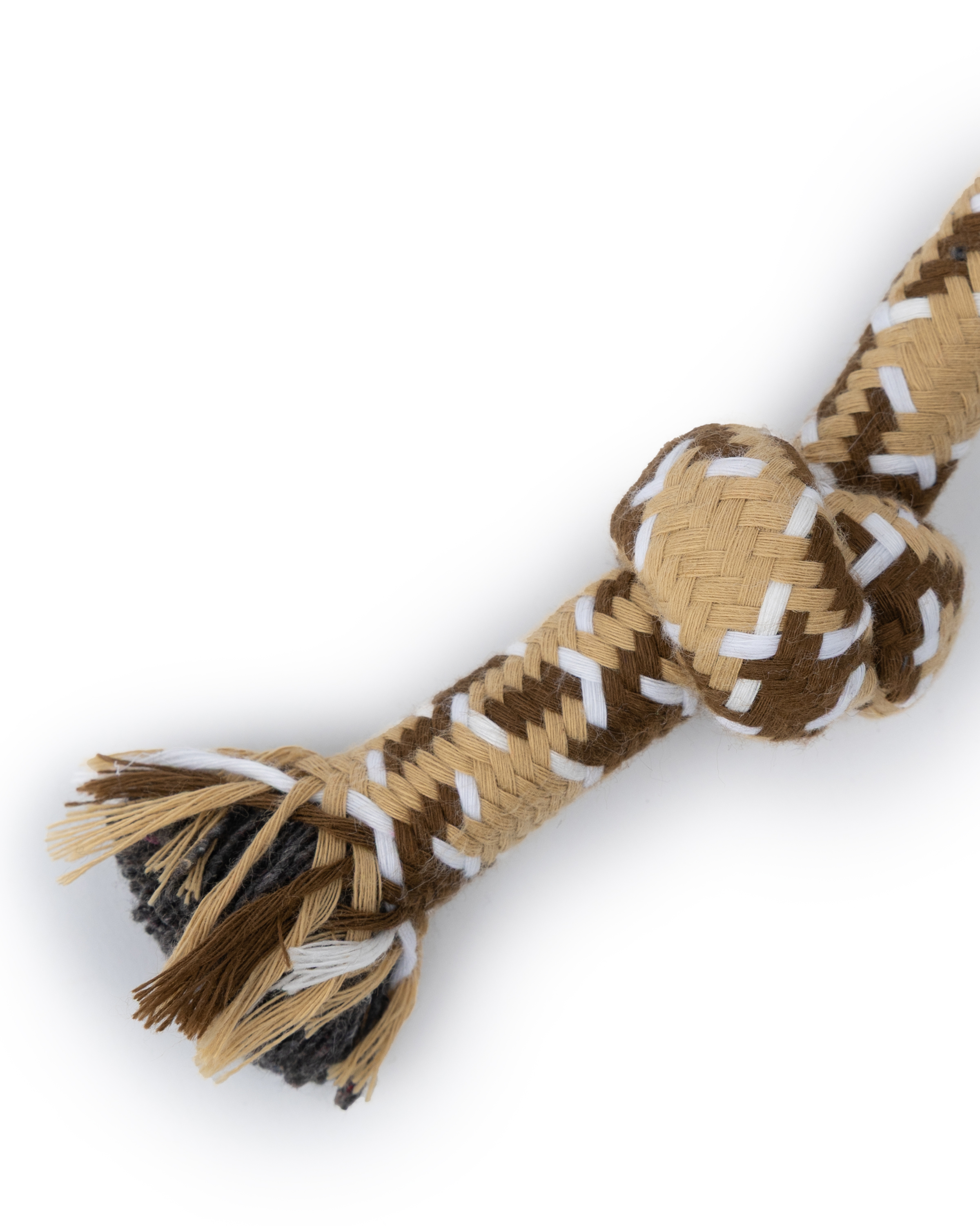 Игрушка для собак Barbaks Канатик с узлами коричневый 25см хлопок - фото 2