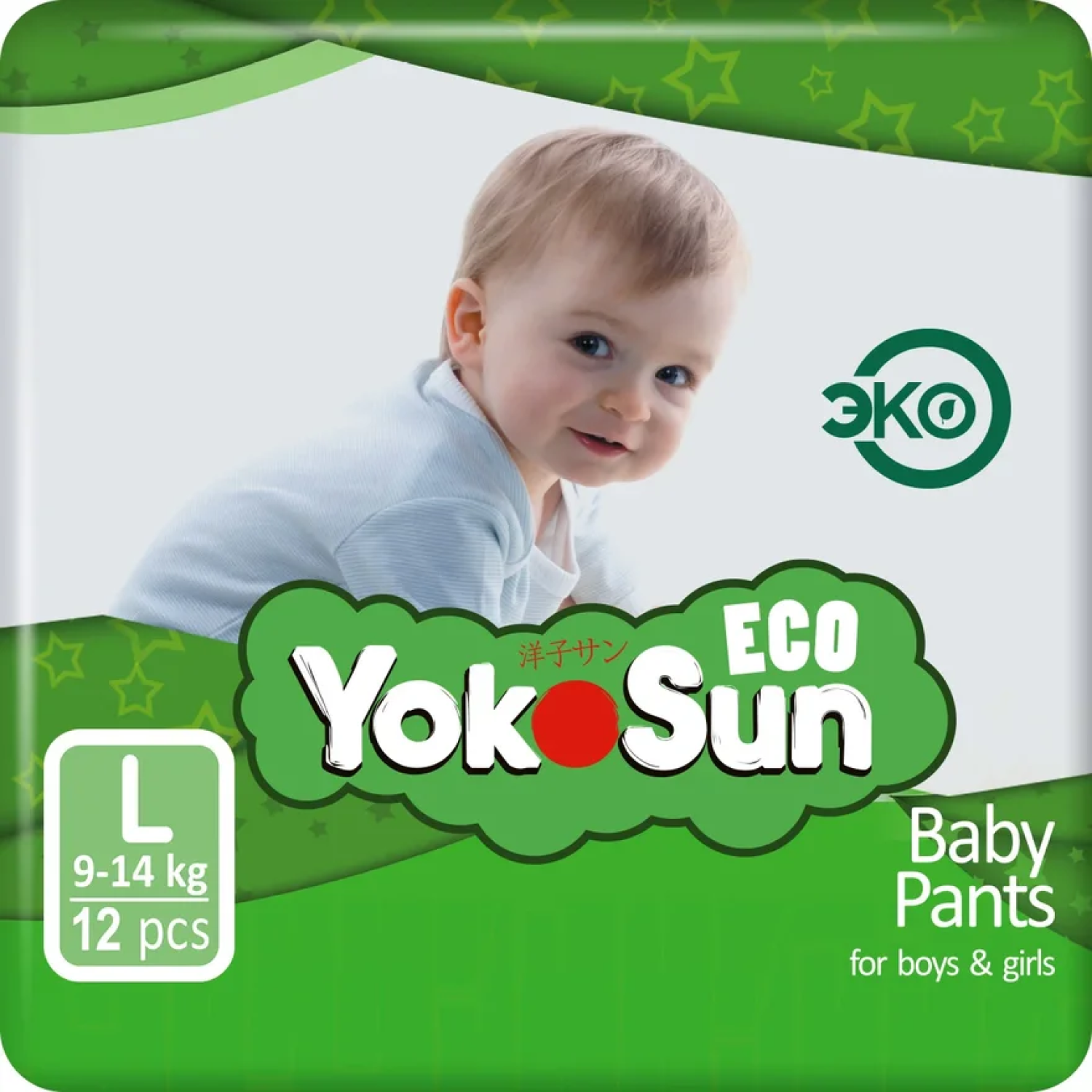 Трусики YokoSun Eco L (9-14 кг) 12 шт. - фото 1