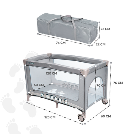 Манеж Babyton Play Box Grey P612