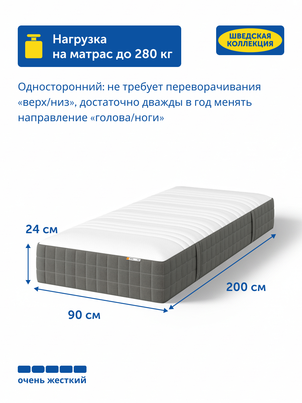 Матрас IKEA Ховаг Экстра Фирм 90х200 - фото 4