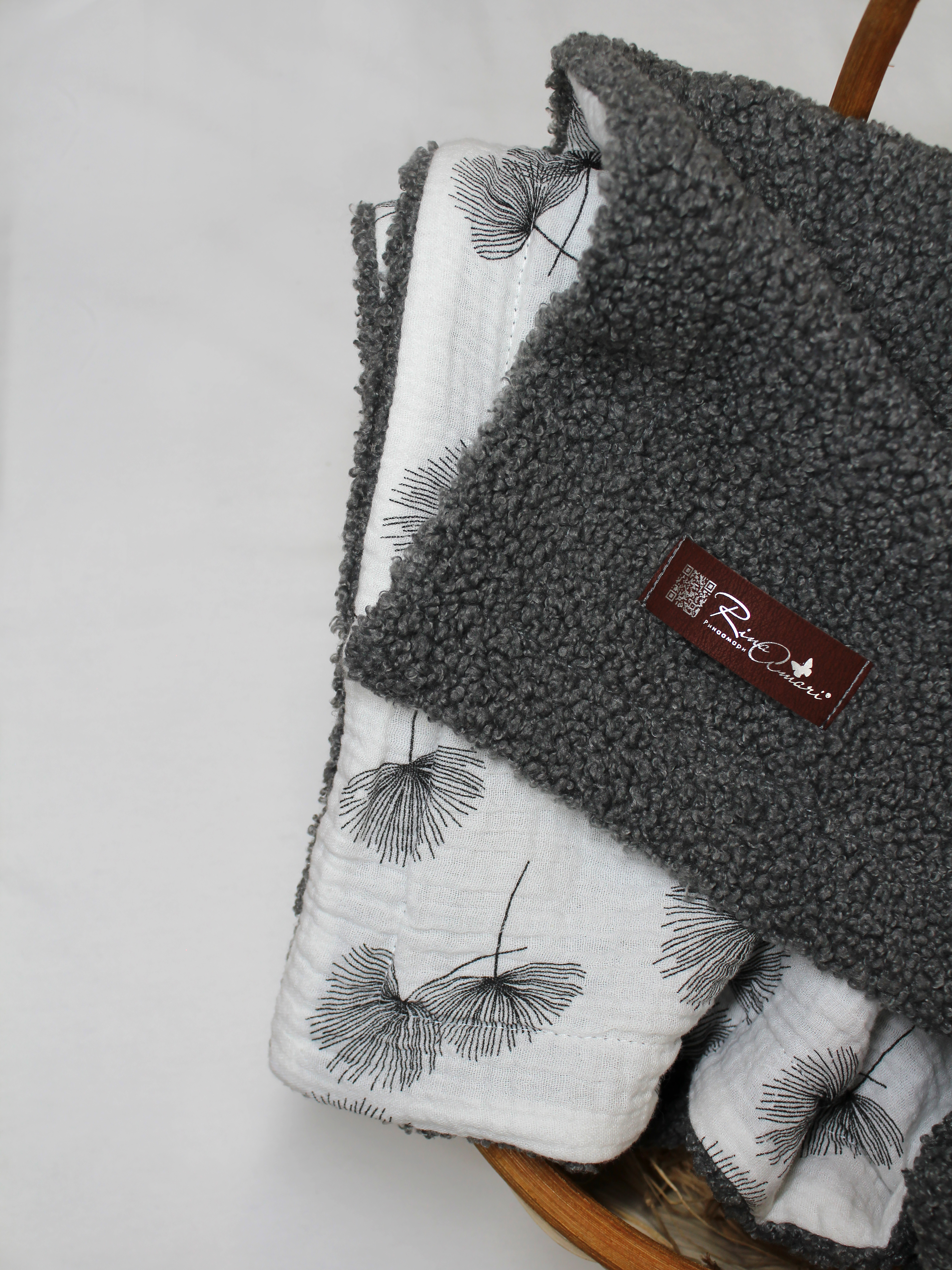 Плед RinaAmari Серый 100 x 75 см хлопок - фото 11