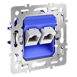 Механизм VOLTUM розетки компьютерной двойной RJ45+RJ45 кат 6 S70