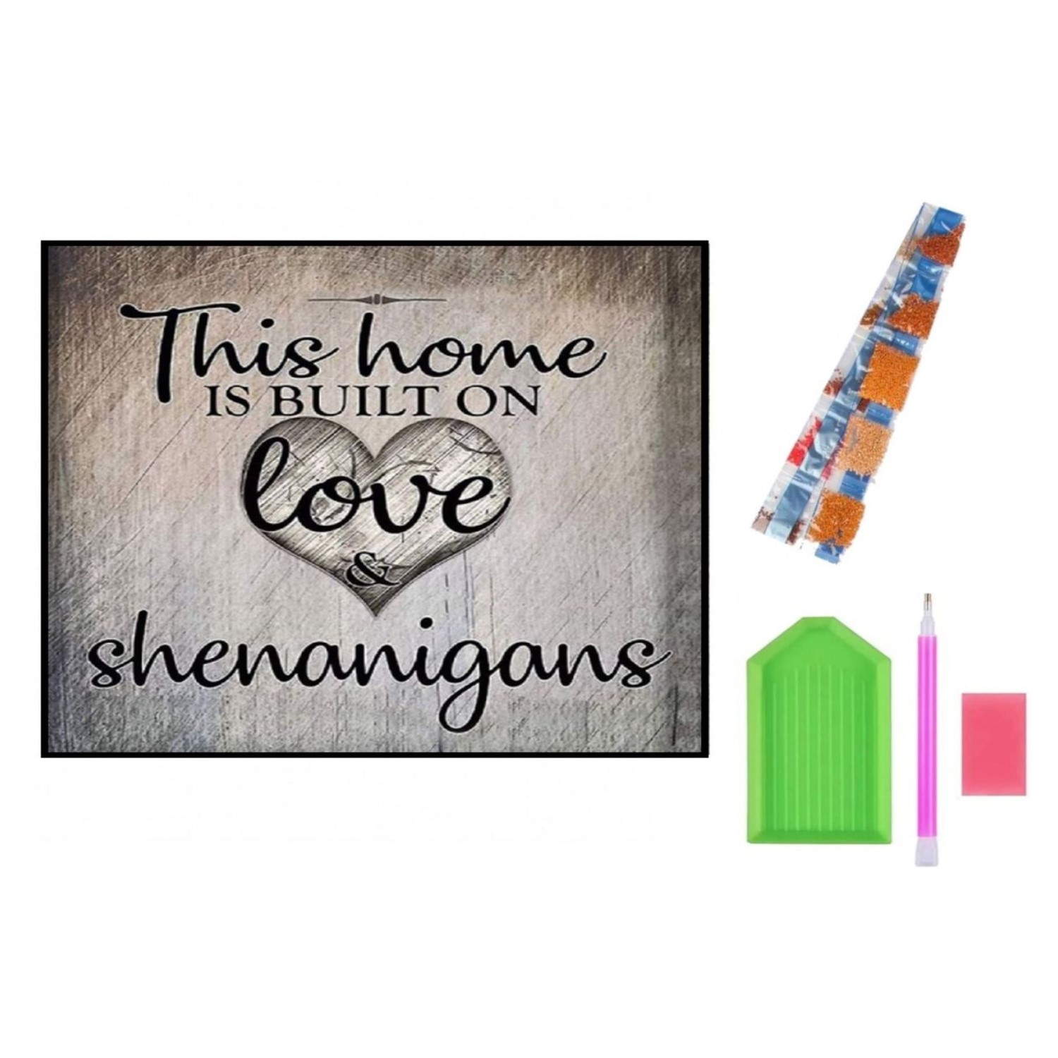 Алмазная мозаика Seichi Надпись с сердцем - фото 3