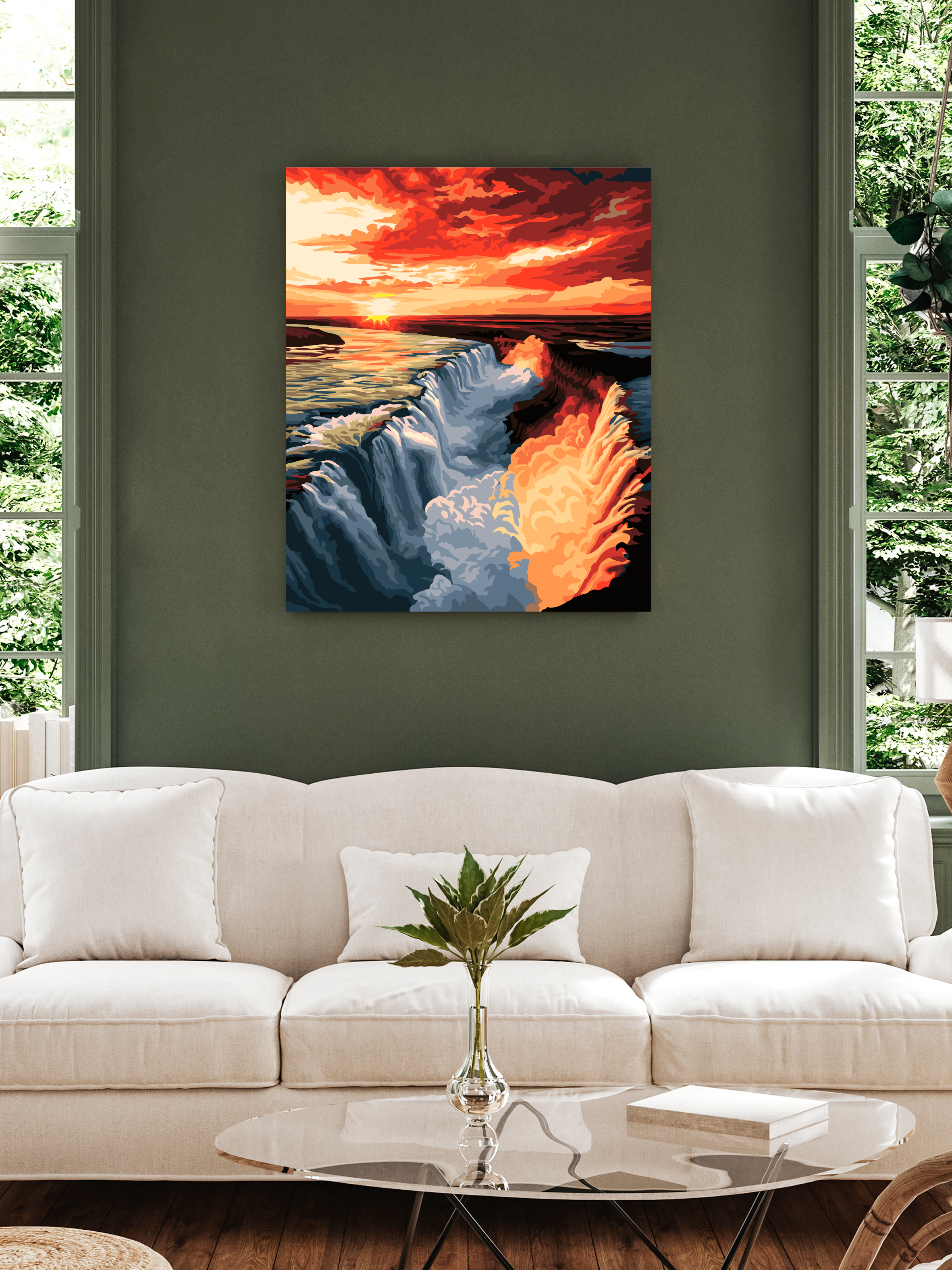 Картина по номерам Art sensation Водопад в ущелье в ассортименте - фото 3