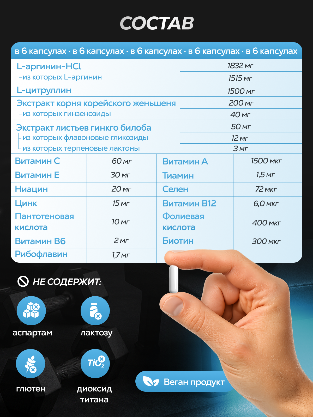 Аргинин BiotechUSA Mens Arginine 90 капсул - фото 3