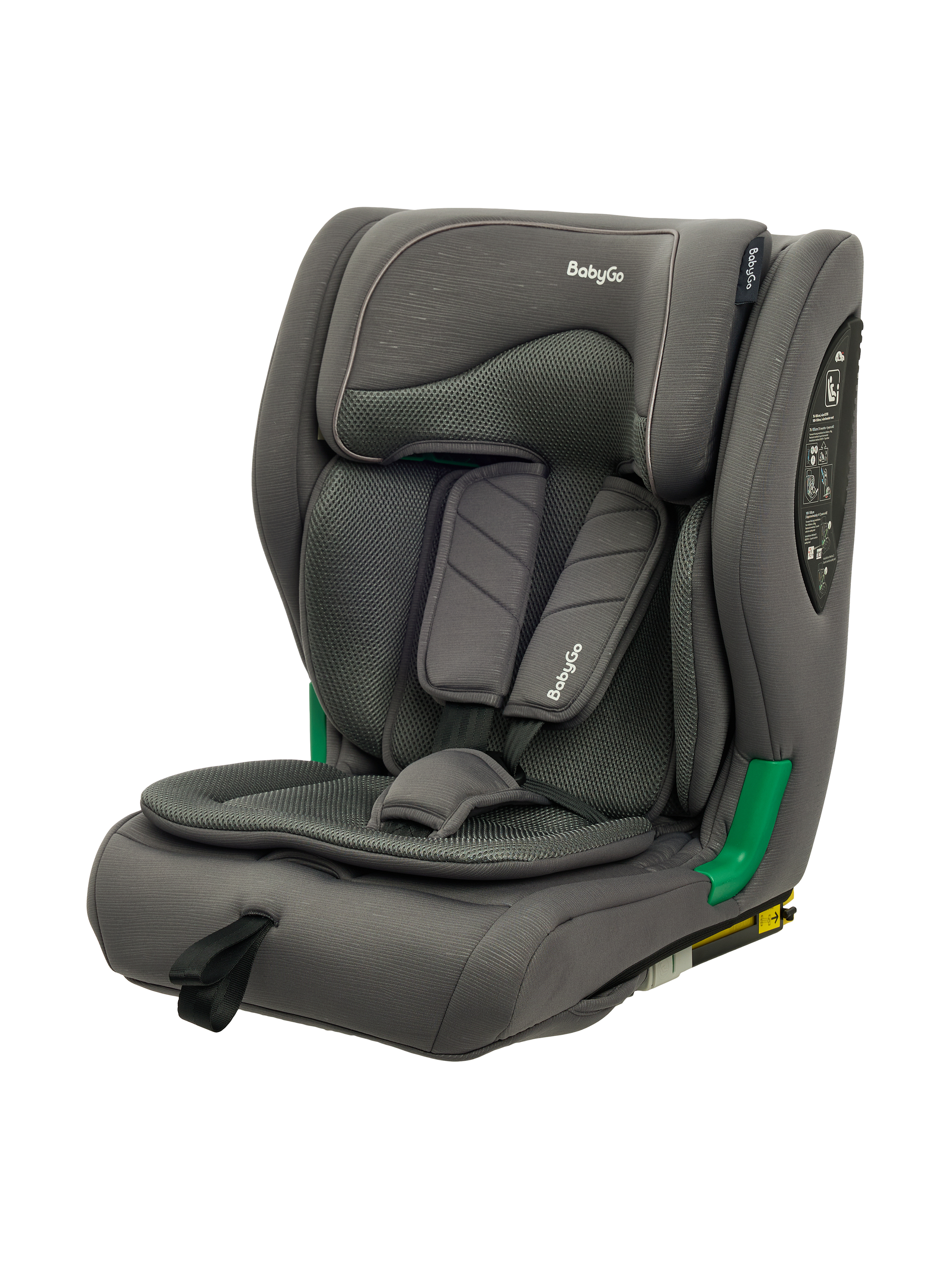 Автокресло BabyGo Flex Isofix 0+/1/2/3 (0-36 кг) серый - фото 1