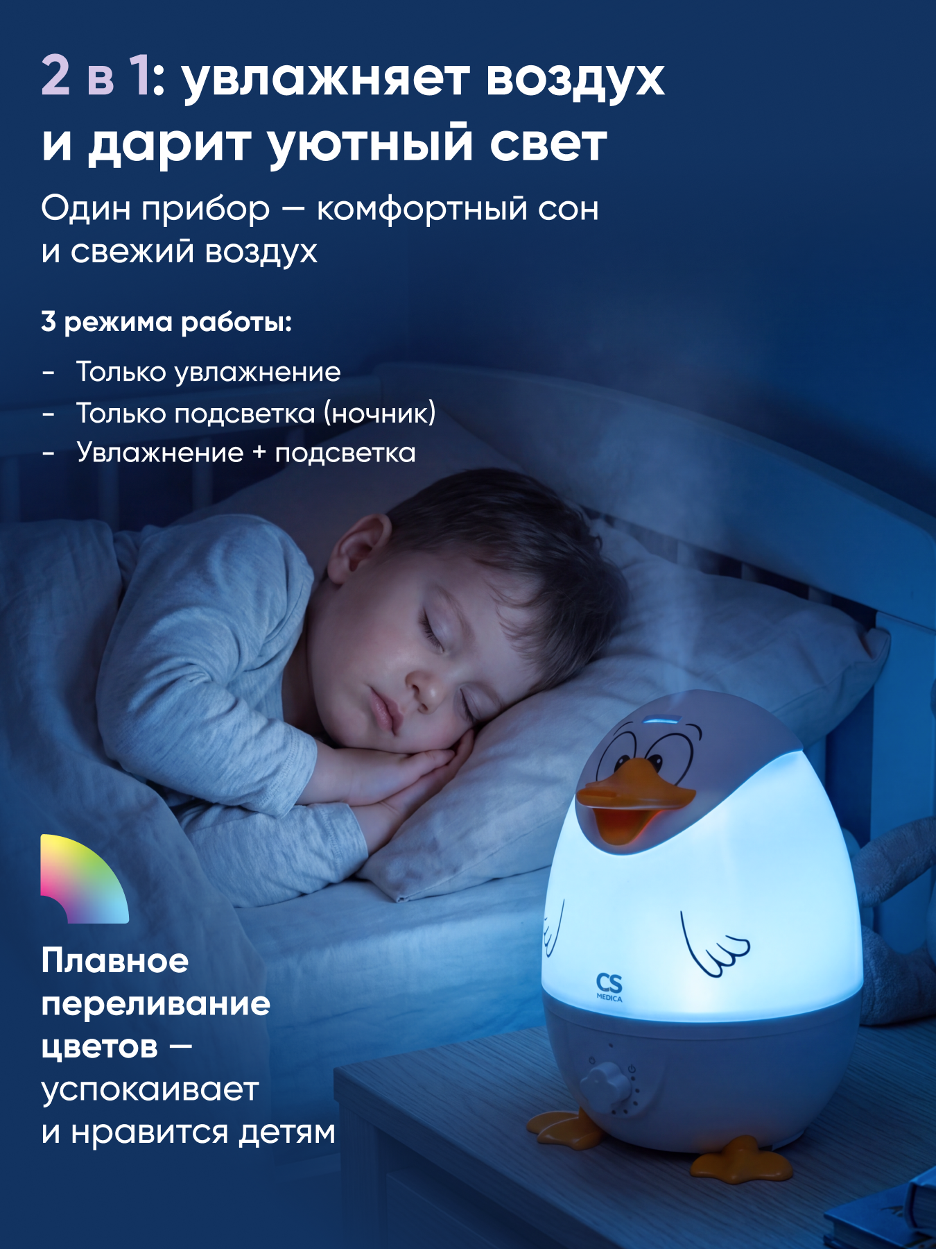 Увлажнитель воздуха CS MEDICA KIDS CS-18h DuckieDuck - фото 2