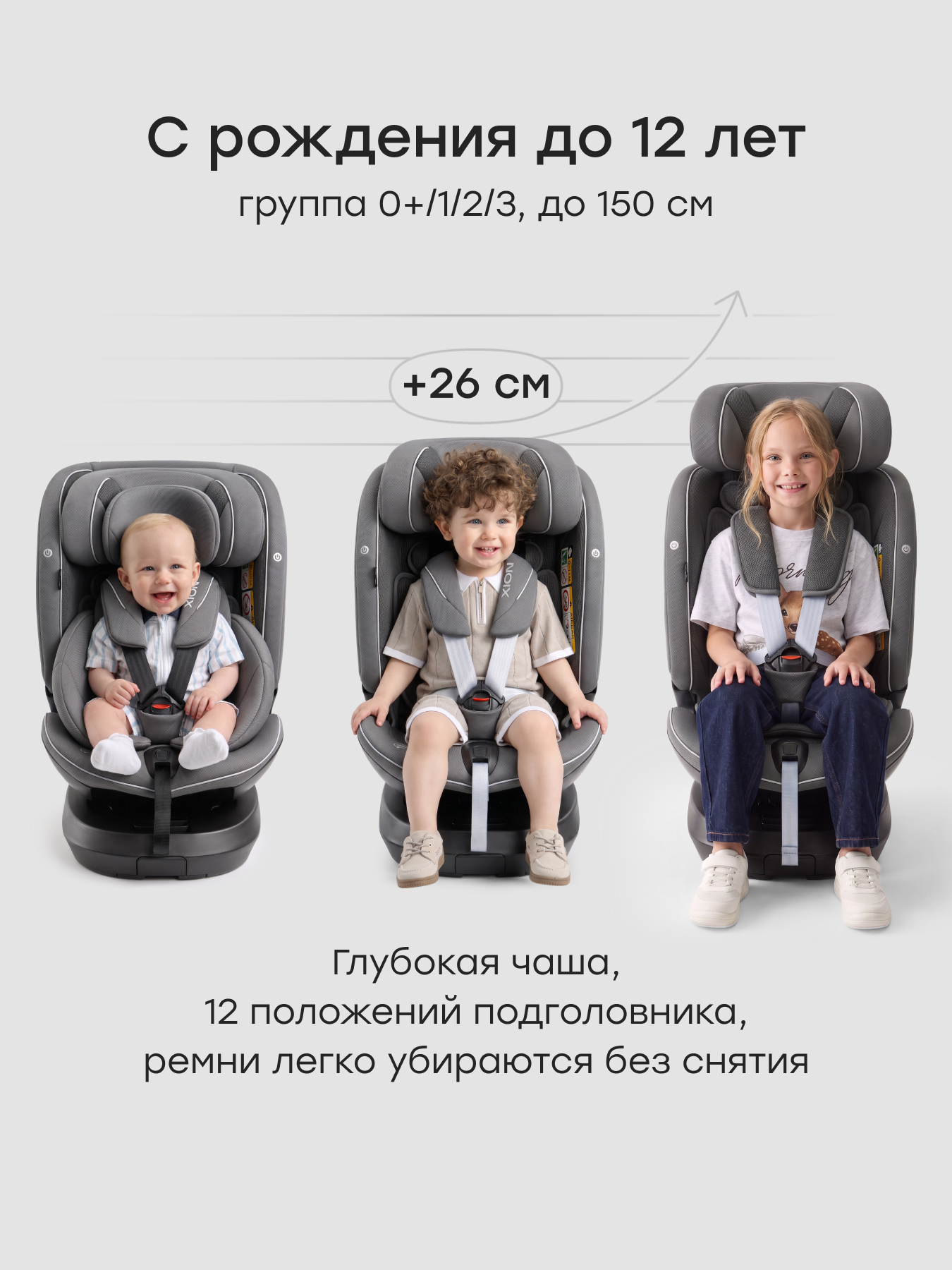 Автокресло Happy Baby Xion Isofix 0+/1/2/3 (0-36 кг) серый - фото 7