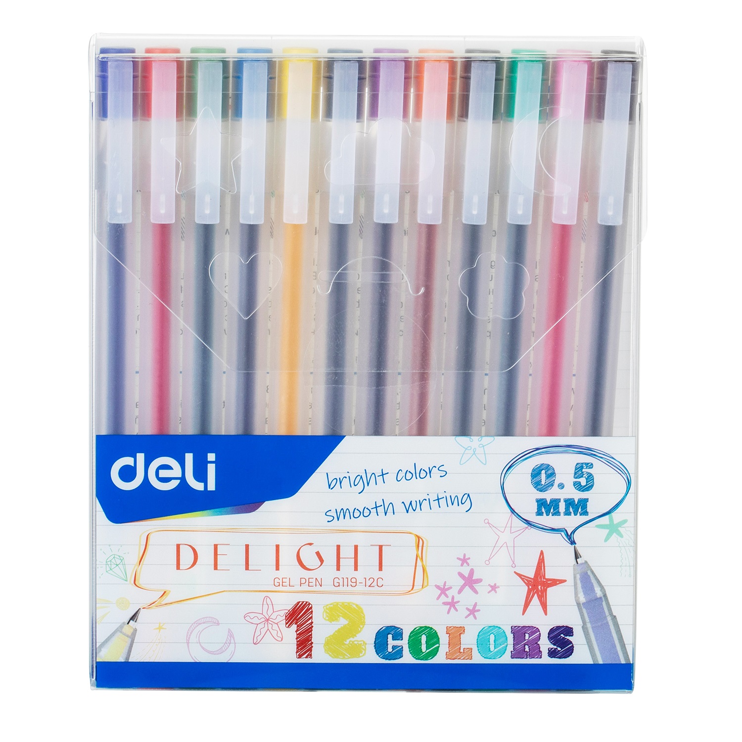Ручка гелевая Deli 12 шт. - фото 3