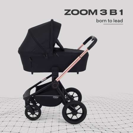 Коляска 3в1 MOWbaby gold black черный