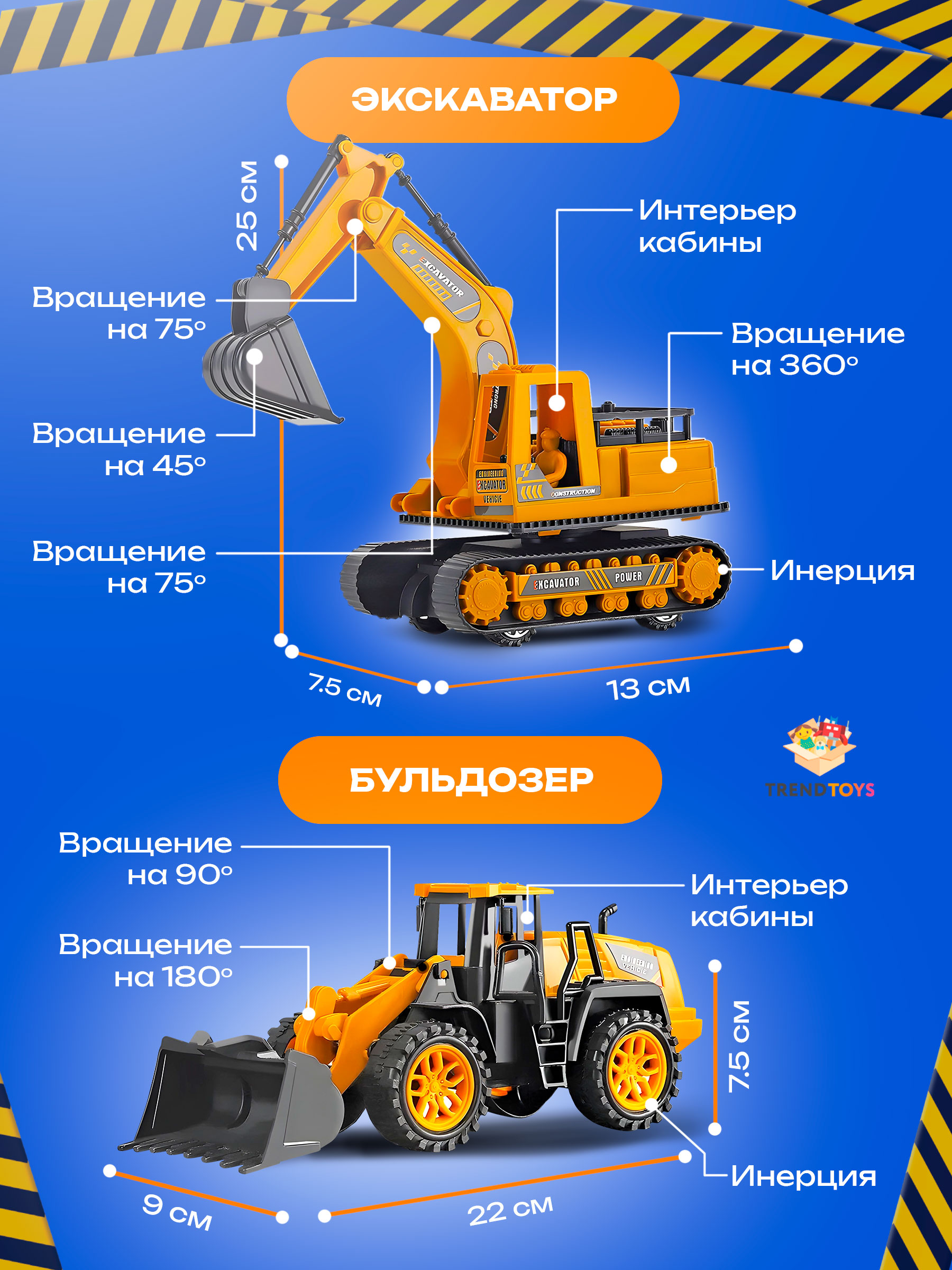 Самосвал TrendToys экскаватор TT1334 - фото 3
