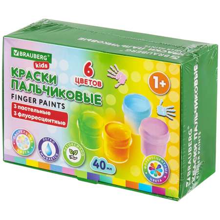 Краски пальчиковые Brauberg 6 цв.